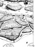 Historische Karte von 1792, Rhein bei Oberhausen